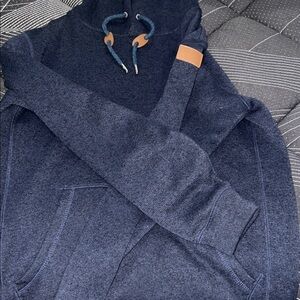 Quiksilver Dark Blue Hoodie with Brown Accents